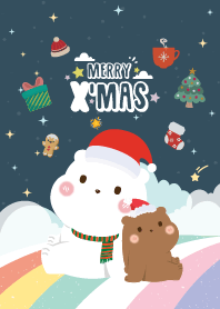 Merry Christmas Sky Rainbow Pacific Blue