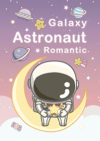 浩瀚宇宙 可愛寶貝太空人 浪漫漸層 紫色