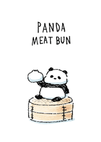 simple panda Meat Bun white gray.
