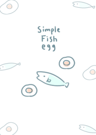 simple fish fried egg white blue.