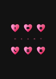 PINK HEART -black-