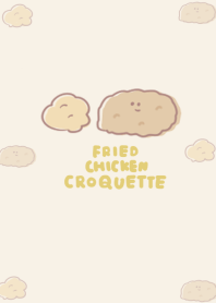 simple croquette Fried Chicken beige.