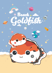 ปลาทอง ชายหาด สีฟ้าอ่อน