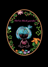 Girl in black garden