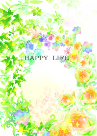 オレンジのバラの園の中へ