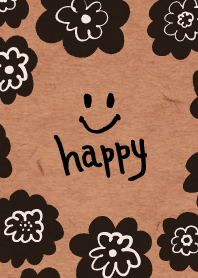 Kraft black smile with flower patterns17