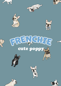 frenchie7 - teal blue