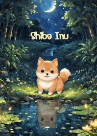 ชิบะอินุ อยู่ในป่าอันเงียบสงบ