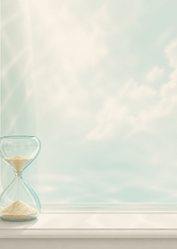 Aqua Hourglass at the Morning Window