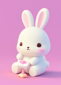 เจ้ากระต่ายน้อยกำลังเล่นเกม