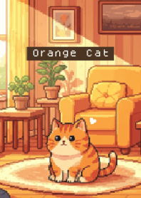 Fat Orange Cat Pixel