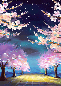 Beautiful night cherry blossoms#227
