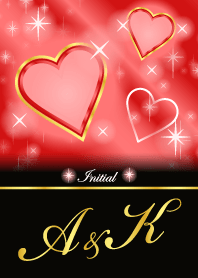A&K イニシャル 恋愛運UP!赤×ハート