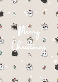 neko christmas1 / dark beige