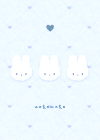 Fluffy Rabbit Tile1 - Sky Blue