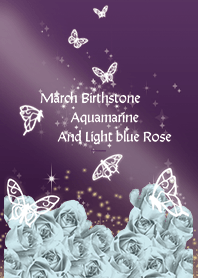 Purple : March aquamarine butterflies
