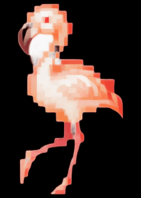 Flamingo Pixel Art Theme  BW 05