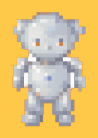 Robot Pixel Art Theme  Yellow 03