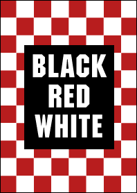 Pola kotak-kotak: hitam, merah, putih