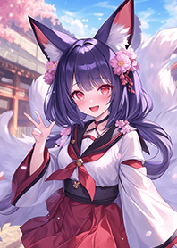 俏皮可愛の九尾巫女❤