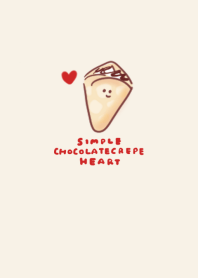 simple chocolate crepe heart beige