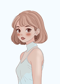 Cute girl with short hair, minimal
