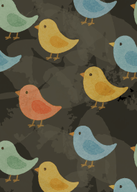 Nordic style birds04 on black