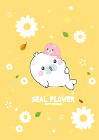 แมวน้ำอุ๋งๆ ดอกไม้ในฤดูร้อน สีเหลือง