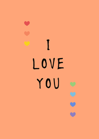 심플한 레인보우 하트(밝은 오렌지색)