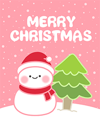 Snowman Christmas-Pink