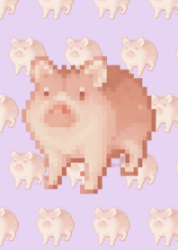 Pig Pattern Theme Pixel Purple02