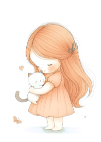 Girl and Cat V.46