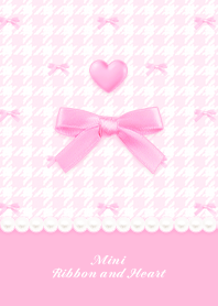Mini Ribbon & Heart HT -  T Pink 04