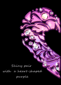 Shiny pair with a heart-shaped purple