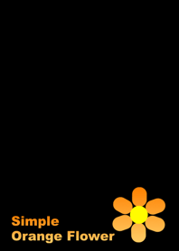 Simple Orange Flower [ Black ] No.3