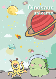 浩瀚宇宙-恐龍與外星人-月球-湖水綠星空