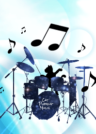 Cat Playing Music Drum Ver.