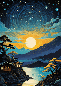 Moon in the dark night a0b5D6