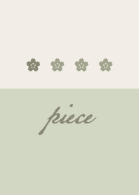 Green beige.Cherry blossoms