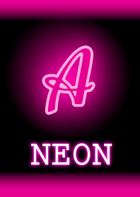 【A】イニシャル ネオン ピンク