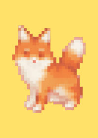 ธีม Fox Pixel Art สีเหลือง 04