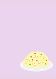 Shrimp pilaf on light purple JP