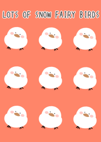 LOTS OF SNOW FAIRY BIRDS-APRICOT COLORj