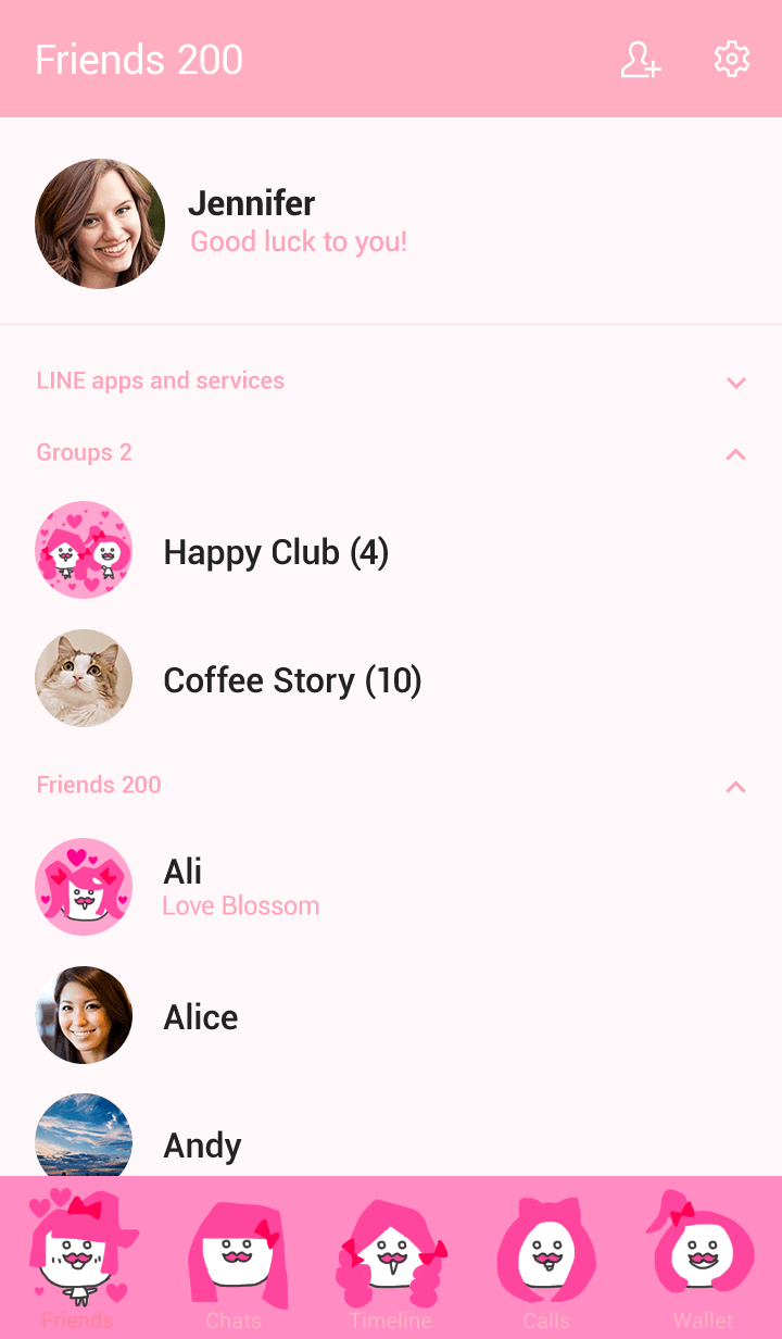 Line クリエイターズ着せかえ ひげまる ピンクガール