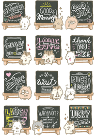 Message on Blackboard from animals