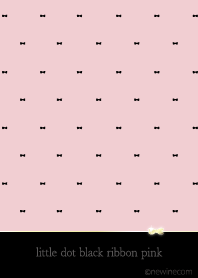 リトル ドット ブラック リボン ピンク