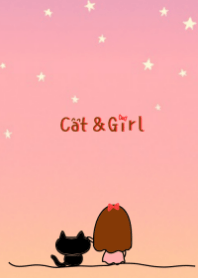 black cat & girl