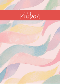 Pastel Ribbons on red