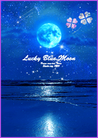 運気を引き寄せる 月とクローバー＃