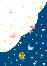 Cute Little DoodlesV.2_DeepBlue&White.3
